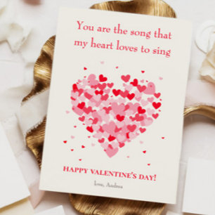 Cute Bold Red Pink Hearts Photo Valentine's Day Holiday Card
