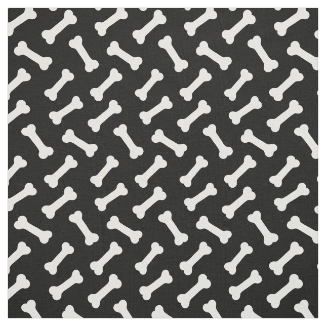 Cute Bones Pattern Black and White Fabric (Swatch)