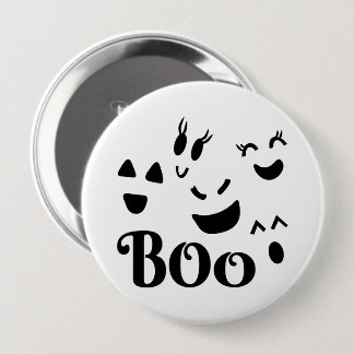 Cute BOO Black and White Halloween Ghost 10 Cm Round Badge