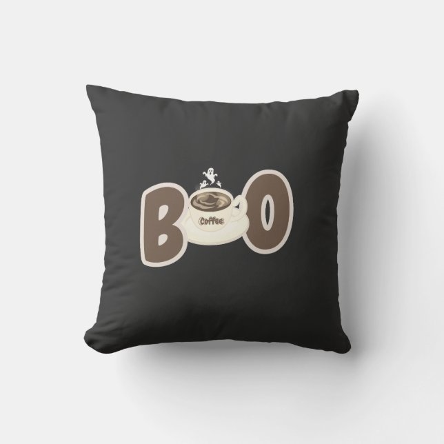 Cute Boo Coffee Halloween Cushion (Front)