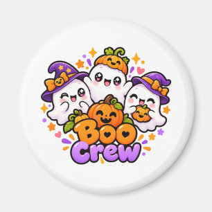 Cute Boo Crew Ghosts Halloween Magnet