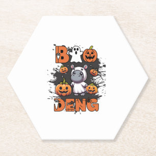 Cute BOO DENG My Moo Thang Halloween Costume Cutes Paper Coaster