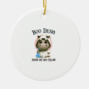 Cute BOO DENG My Moo Thang Halloween Costume Pink Ceramic Tree Decoration