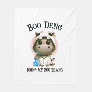 Cute BOO DENG My Moo Thang Halloween Costume Pink Fleece Blanket