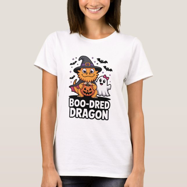 Cute Boo-Dred Dragon Halloween Design T-Shirt (Front)