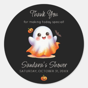 Cute Boo Ghost Baby Shower Classic Round Sticker