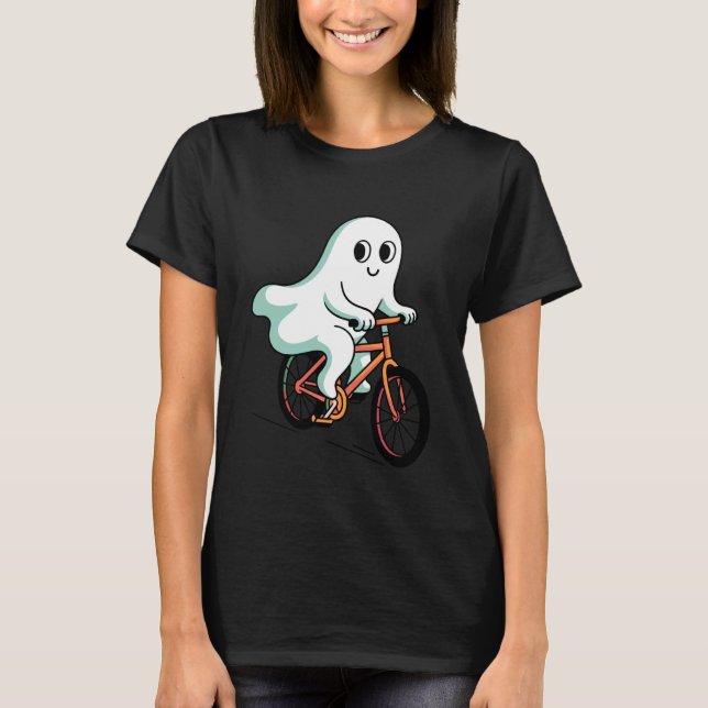 Cute Boo Ghost Cycling Halloween Toddler Kids Tric T-Shirt (Front)