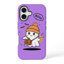 Cute Boo Ghost Girly iPhone 16 Phone Case – Kawaii