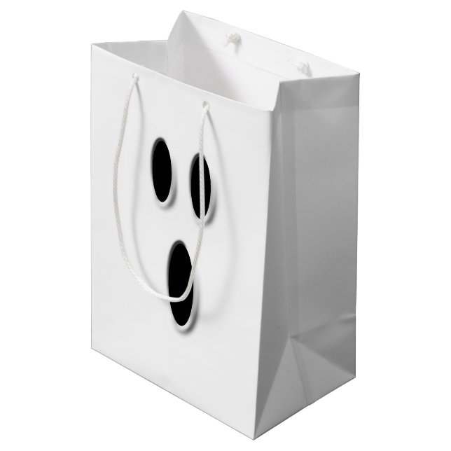 Cute Boo Ghost Halloween Party Trick Or Treat Medium Gift Bag (Front Angled)