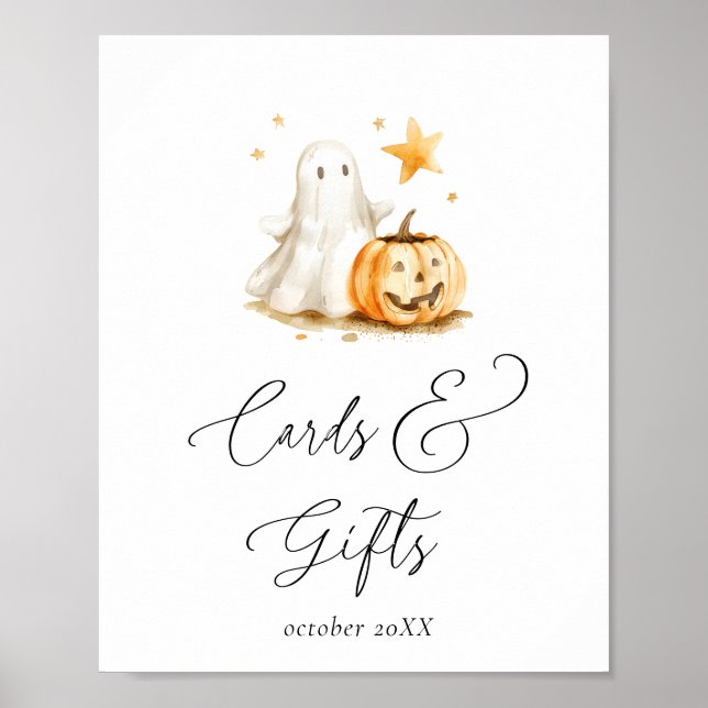 Cute Boo Halloween Cards and Gifts Baby Shower Poster (Front)