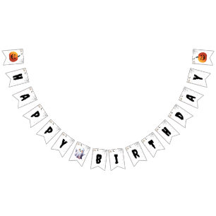 Cute Boo Halloween Ghost Boy Happy Birthday Bunting