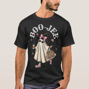 Cute Boo Jee Ghost Halloween Leopard Ghost Coffee T-Shirt