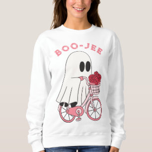 Cute Boo-Jee Ghost on Bike Halloween  Sweatshirt