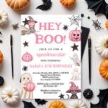 cute boo party pink ghost – Halloween 8TH birthday Invitation<br><div class="desc">Celebrate your little one's spooktacular 8TH birthday with this adorable "Cute Boo" pink ghost party invitation! Featuring soft pastel colours, friendly ghosts, and Halloween charm, this invite is perfect for a not-so-scary celebration full of fun, giggles, and treats. Ideal for toddler girls turning two in October, this sweet design sets...</div>