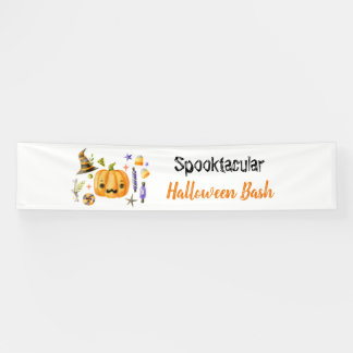 Cute Boo Pumpkin Spooktacular Halloween Bash Party Banner