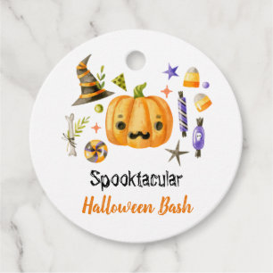 Cute Boo Pumpkin Spooktacular Halloween Bash Party Favour Tags