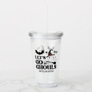 Cute Boo Spooky Ghost Halloween Pink Girl Acrylic Tumbler