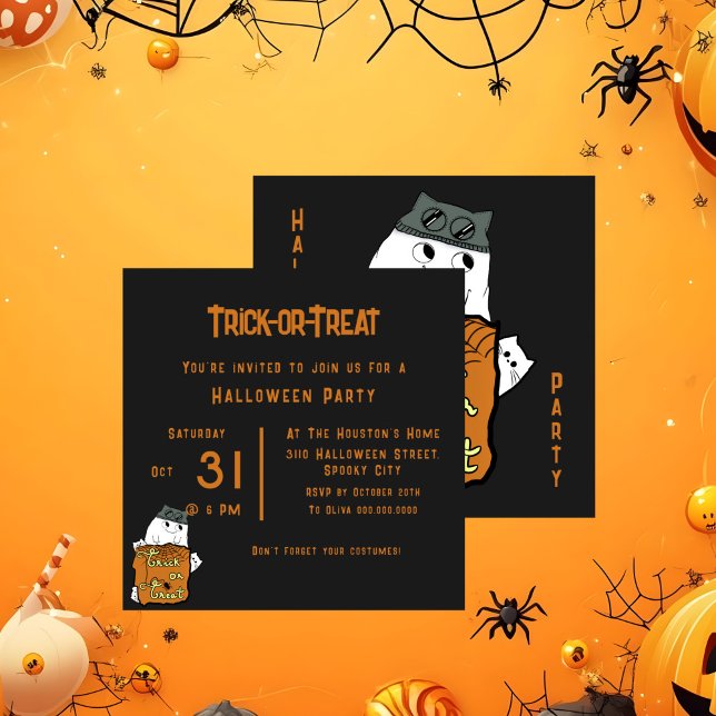 Cute Boo - Trick or Treat Halloween Party Invitation (Creator Uploaded)