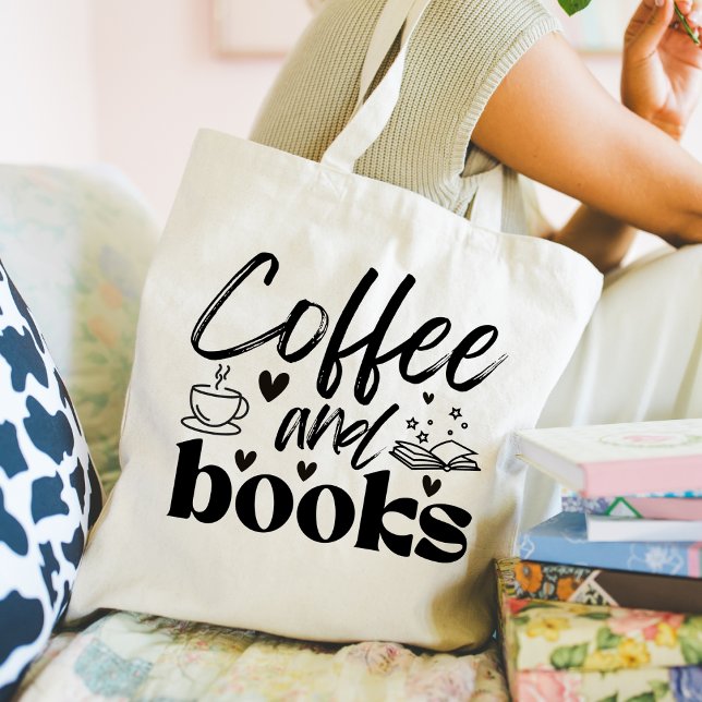 Cute Book and Coffee Lovers  Tote Bag (Creator Uploaded)