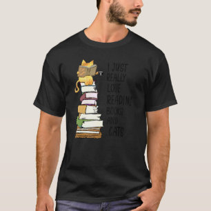 Cute Book  Bookwork Nerd Reading Teacher Kitty Cat T-Shirt