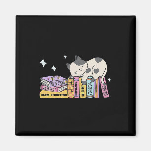 Cute Book Cat Harm Reduction Saves Lives Overdose Magnet