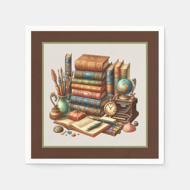 Cute book club party napkin (Front)