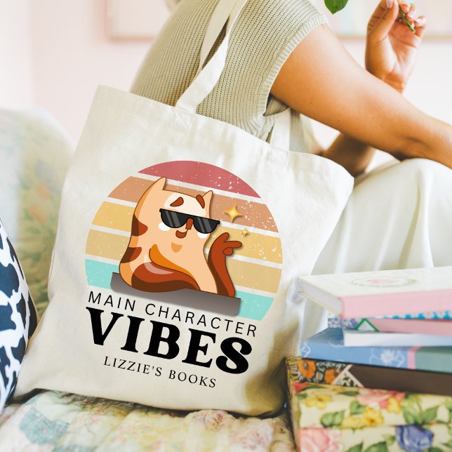 Cute Book Lover Main Character Vibes Custom Tote Bag (Creator Uploaded)