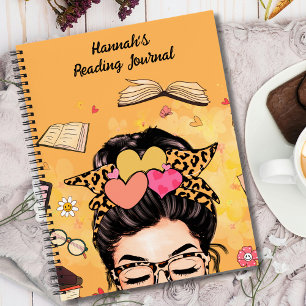 Cute Book Lover's Reading Journal Notebook