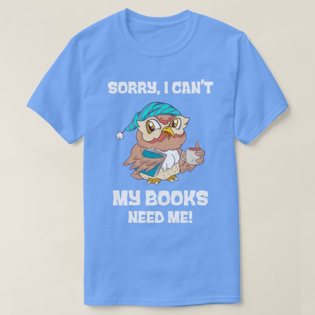 Cute Book Owl Funny Reading Lover Reader T-Shirt (Design Front)