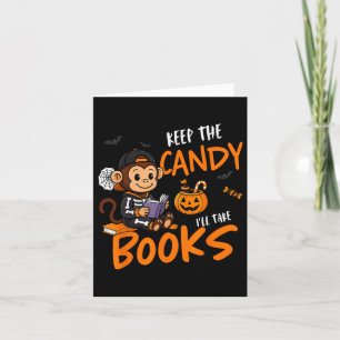 Cute Book Reader Halloween Reading Bookworm Boys G Card