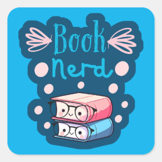Cute Book Stack Kawaii Style Square Sticker