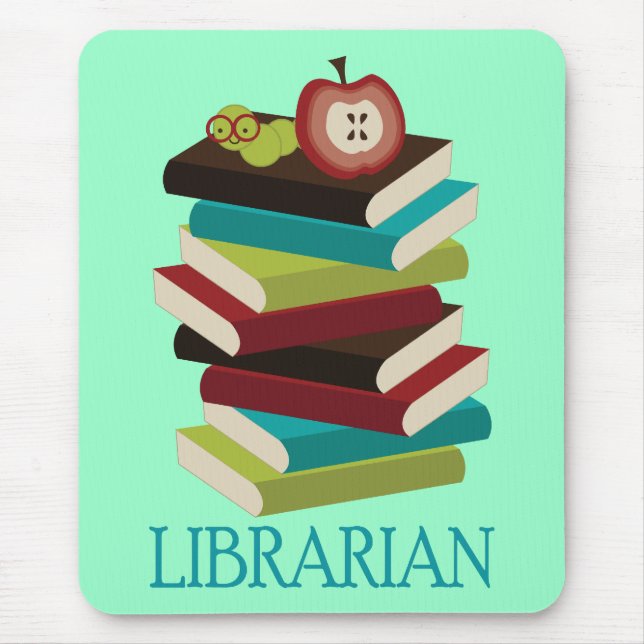 Cute Book Stack Librarian Gift Mouse Pad (Front)