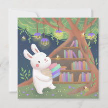 Cute Bookaholic Bunny Illustration