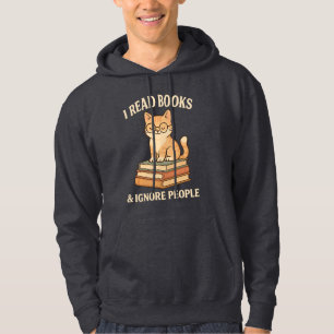 Cute Bookish Cat – I Read Books & Ignore People Hoodie