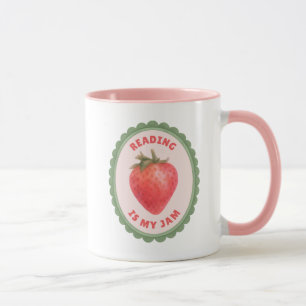 Cute Booklover Reading is My Jam Quote Mug