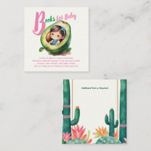 Cute Books for Baby GIRL Shower Fiesta Avocado Enclosure Card