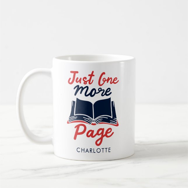 Cute Bookworm Author Gag Custom Coffee Mug (Left)