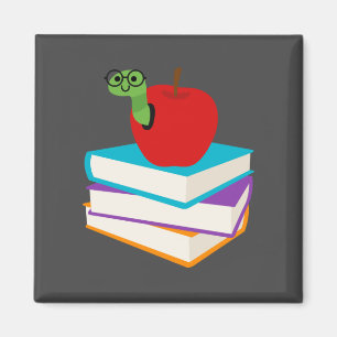 Cute bookworm children's design magnet
