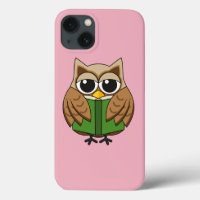 Cute Bookworm Owl Reading Book Cartoon