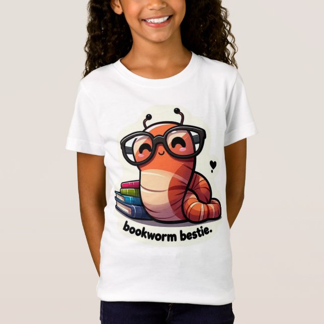 Cute Bookworm Pun Back to school  T-Shirt (Front)