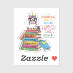 Cute Bookworm Unicorn 1st Birthday Magical Readi
