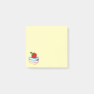 Cute bookworm with apple children's design post-it notes