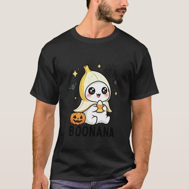 Cute Boonana Ghost Banana Funny Halloween Costume T-Shirt (Front)