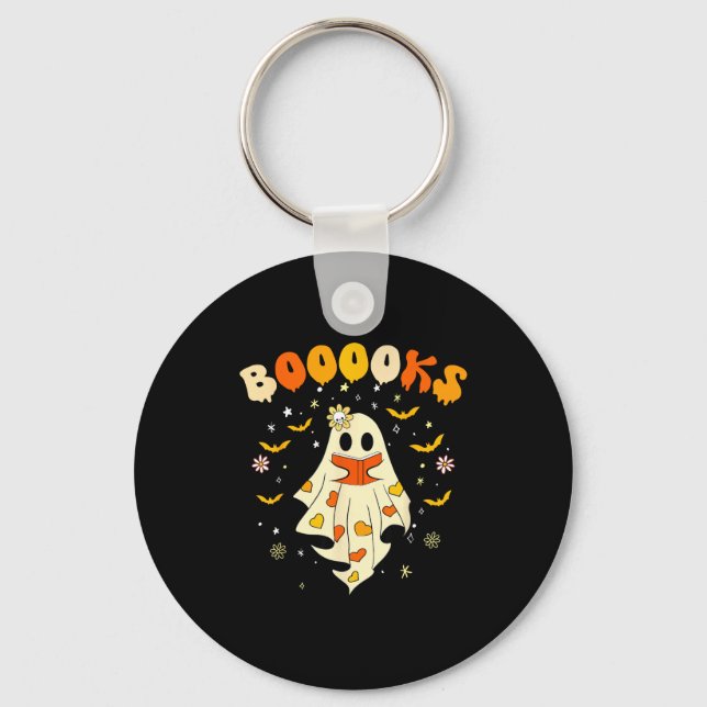 Cute boooks ghost read more books funny teacher key ring (Front)