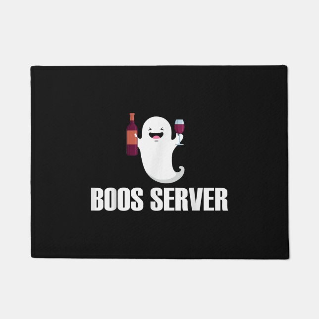 Cute Boos Server Bartender Waitress Halloween Doormat (Front)