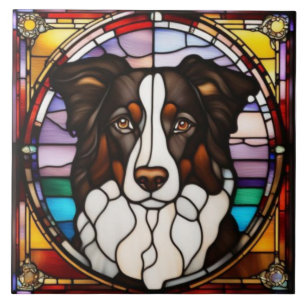 Cute Border Collie Decorative Tile