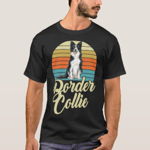 Cute Border Collie Dog Vintage Retro T-Shirt