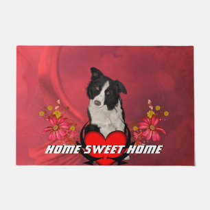 Cute border collie doormat