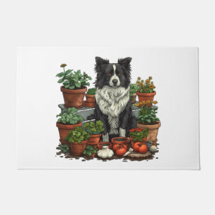 Cute Border Collie Gardening Doormat