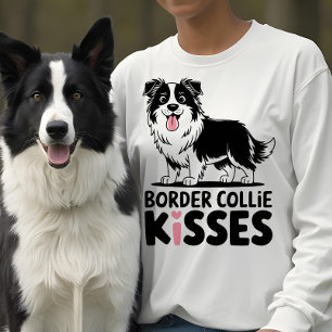 Cute Border Collie Kisses Cartoon Puppy Dog Lover Sweatshirt